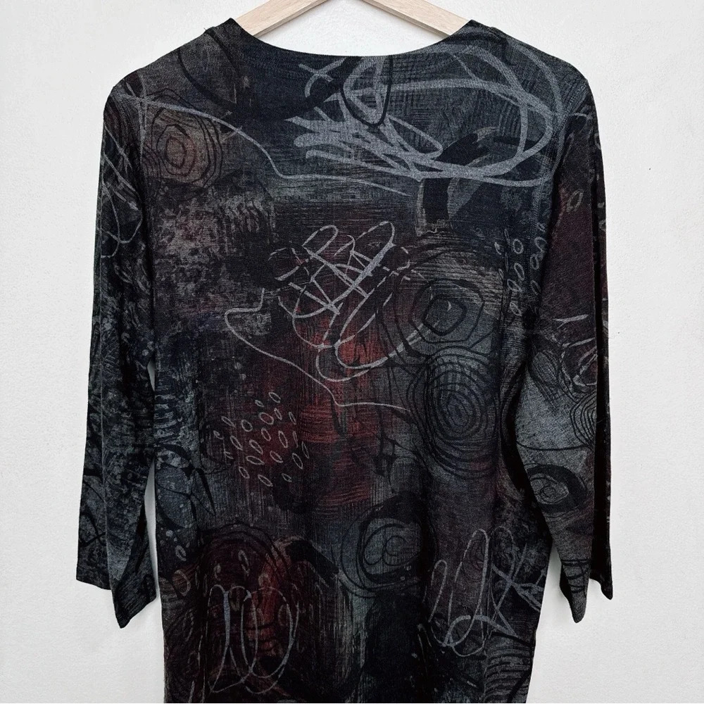Inoah Womens Large Soft Stretchy 3/4 Aline Color Shade Top - Picture 13 of 15
